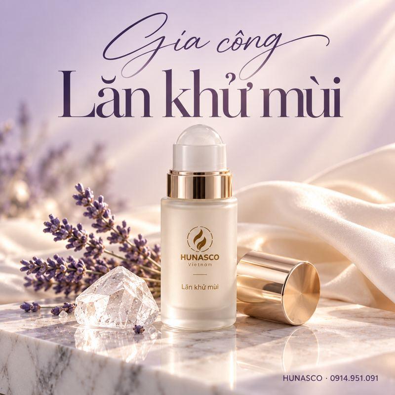 Gia công lăn khử mùi thảo dược tại nhà máy Hunasco