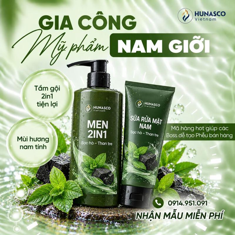 Gia công mỹ phẩm nam giới tại nhà máy Hunasco