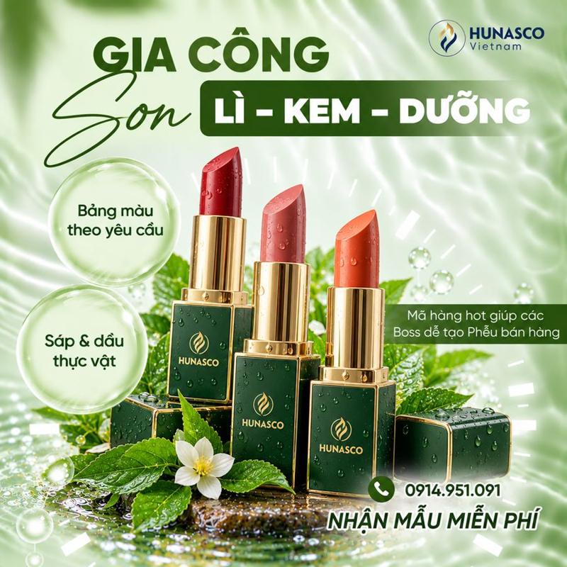 Mẫu son môi mang thương hiệu riêng – gia công tại Hunasco