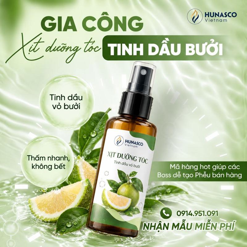 Gia công xịt dưỡng tóc tinh dầu bưởi