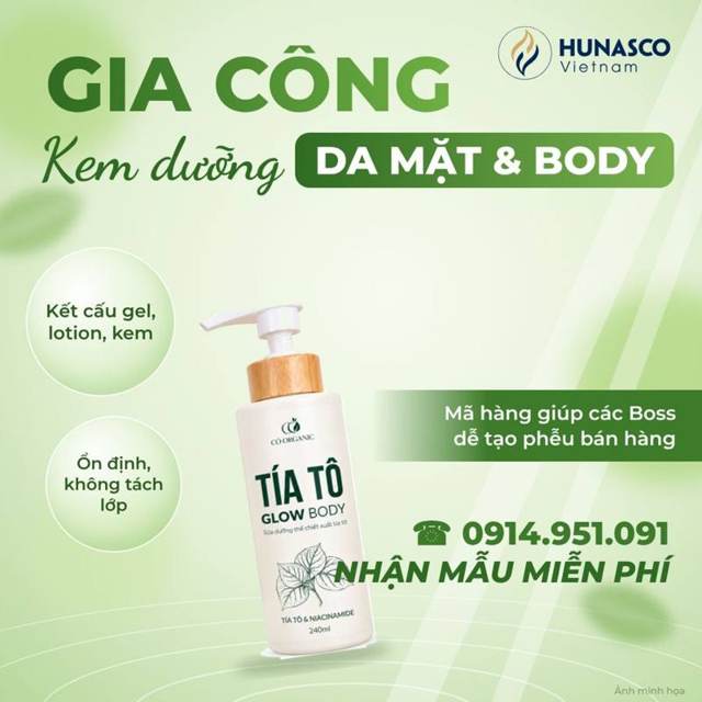 Gia công kem dưỡng da tại nhà máy Hunasco