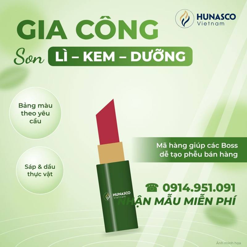Gia công son môi tại nhà máy Hunasco
