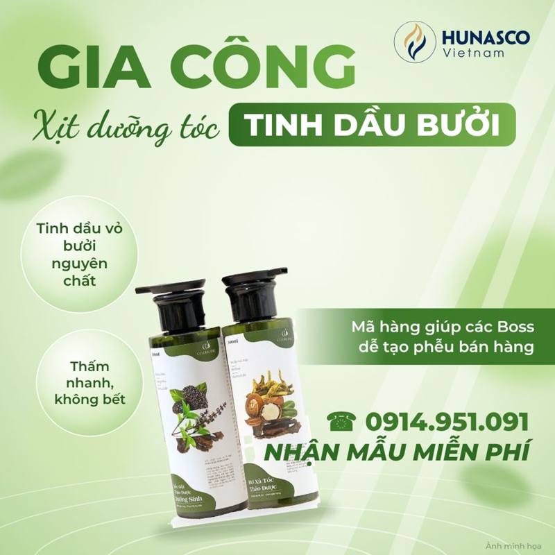 Gia công xịt dưỡng tóc tinh dầu bưởi