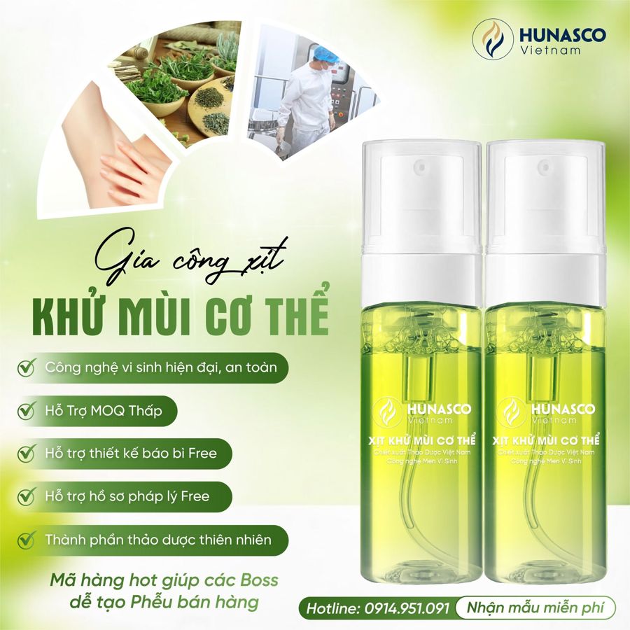Gia công xịt khử mùi cơ thể – hỗ trợ trọn gói